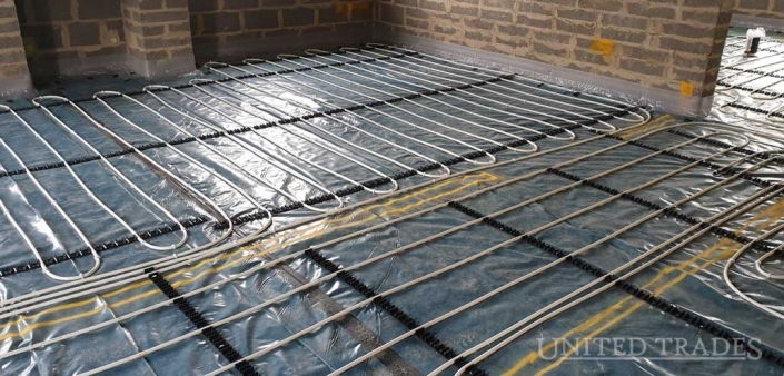 Underfloor heating installed by United Trades