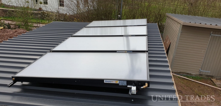 Solar thermal panels installed by United Trades