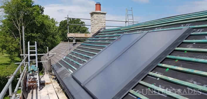 Solar thermal panels on an older property installed by United Trades